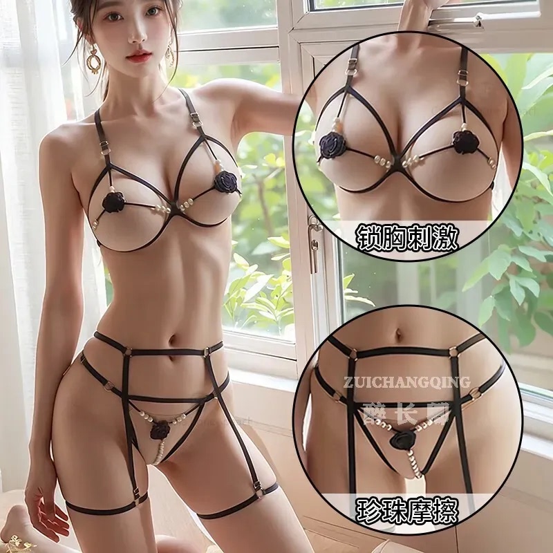Women's Underwear Couple Style Passionate Thong Embroidered One-String T-String Large Pearl Underwear Sexy Hot Lace Women's Underwear Couple Style Passionate Thong Embroidered One-String T-String Large Pearl Underwear Sexy Hot Lace