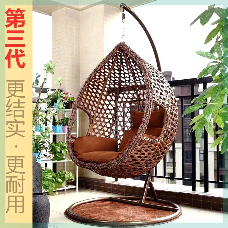 Подвесная корзина, кресло из ротанга, подвесной стул, качели, открытый дом, внутренний двор, кресло-качалка, спальня, ленивое кресло, балкон, гамак, колыбель Изображение 1