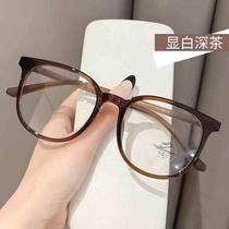 The new Korean version of ultra-light TR glasses frames for women can be equipped with prescription plain-faced artifacts for big faces to slim down and anti-blue light flat mirrors
