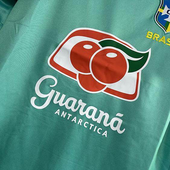 2024 Brazil national team training uniform short-sleeved lake green men's quick-drying team football uniform pre-match training jersey