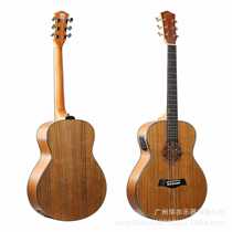 Personalized hollow 36-inch MINI full barrel folk guitar mini travel guitar full walnut electric box with pickup