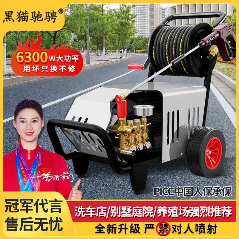 ブラックキャットギャロップ業務用洗車機 220V ハイパワー洗車ショップ洗浄機 洗濯機水ポンプ ハイパワーアーティファクト
