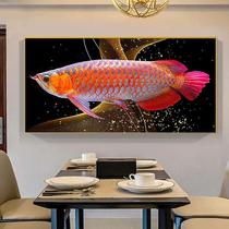 5d full diamond lucky golden arowana restaurant dining room diamond painting modern simple living room new dot diamond cross stitch diamond