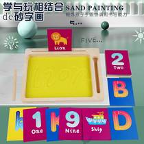 Childrens sand painting toy set diy boys and girls writing and drawing board sand calligraphy and painting early education educational toys