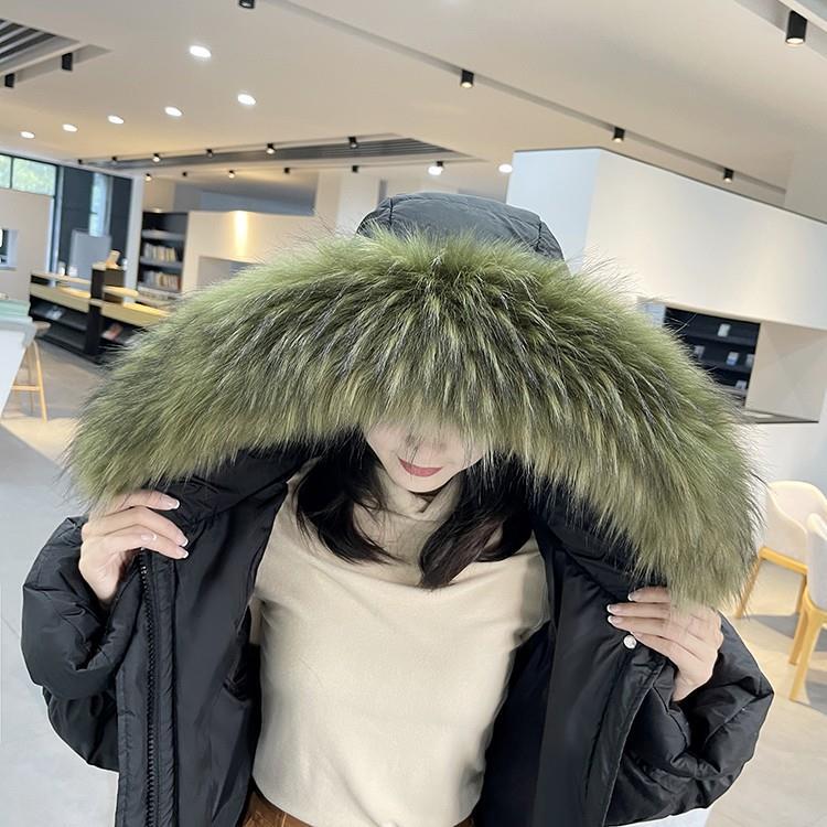 Special Fur Collar for down Jackets, Parka Coat, Hat Sold Separately, White Fur, Raccoon Fur, Army Green