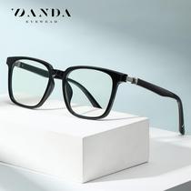New anti-blue light glasses ultra-light TR90 flat mirror TJ866 mens and womens same style square frame literary myopia glasses frame