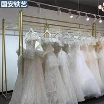 Golden wedding gauze rack floor-standing thickened dress cheongsam display rack photo studio special hanger wedding dress shop floor rack