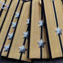 Classic film and television road 55-style gold wire braided woolen black bottom epaulette badge sea anchor accessories