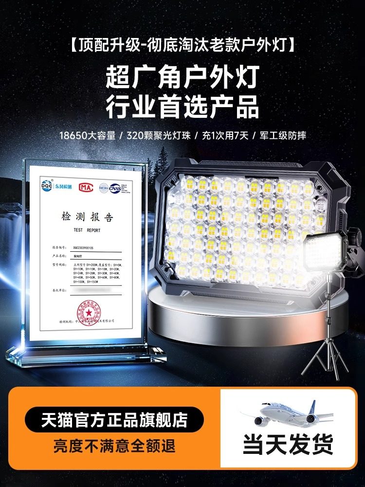 Rechargeable Emergency Light, Outdoor Camping Magnetic Led Light, Ultra-Long Battery Life, Street Stall Night Market Light, Super Bright