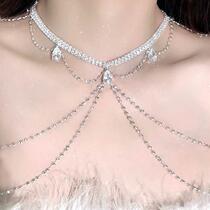 European and American light luxury dress accessories tassel shoulder chain fashion versatile body chain niche high-end temperament necklace for women