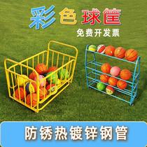 New basketball stand childrens ball cart cart volleyball football ball storage basket mobile ball basket frame iron color direct sales