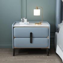 The leader of wood is light luxury slate simple modern leather bedside table ins Internet celebrity minimalist installation-free bedroom bedside table