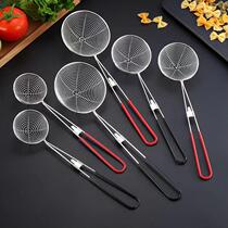 High quality colander pearl stainless steel milk tea shop filter spoon small mini hot pot red handle kitchen deepening