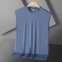 Ultra-light vest ice silk vest mens summer thin quick-drying close-fitting inner wear new solid color trend tight?