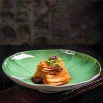 Restaurant hotel lotus leaf Japanese plate cold dish commercial cold dish dinner plate hotel plate stir-fry special dish tableware