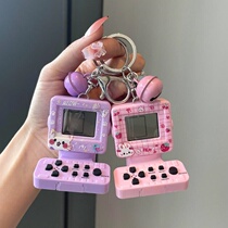 Game console mini handheld Tetris keychain bag pendant nostalgic handheld childrens toys