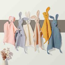 Baby pure cotton gauze comfort napkin baby sleeping doll rabbit comfort handkerchief comfort toy rabbit