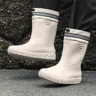 New style mid-tube rain boots for men, fashionable waterproof waterproof shoes, kitchen work non-slip rain boots, fishing soft sole rubber shoes