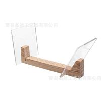 Pine wood color vinyl record rack wooden vinyl record rack record CD wooden display wooden base