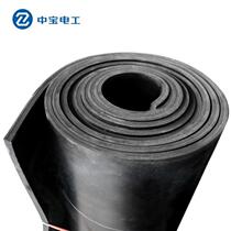 Zhongbao Electrician 10KV 5mm thick 1*10 meters roll ordinary insulating rubber mat non-slip floor mat black for power distribution room