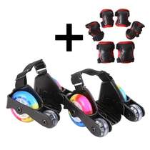 Four-wheel auxiliary light-emitting PU school heelys shoes starry sky childrens hot roller skates smooth roller skates with