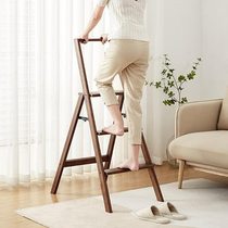 High-end original baby solid wood ladder stool household ladder folding climbing stool with armrests ladder stool three-step ladder