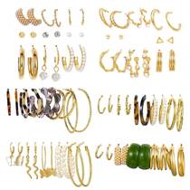 Fashion combination earrings simple 38 pairs creative butterfly pearl earrings earrings set combination