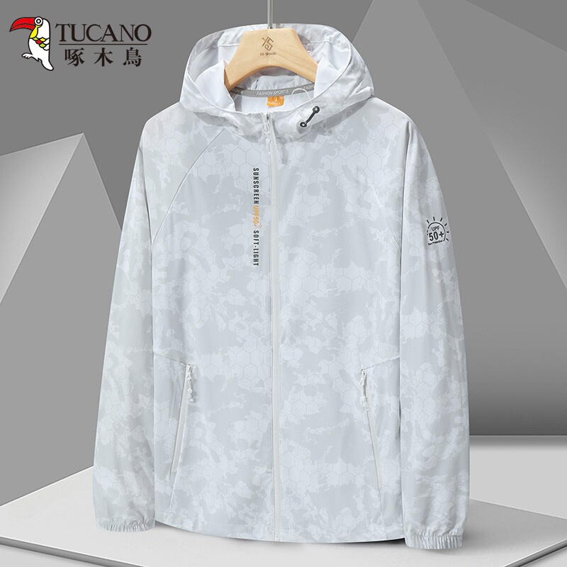 啄木鸟防晒衣男夏季2026新款钓鱼服冰丝防紫外线速干轻薄款户外套