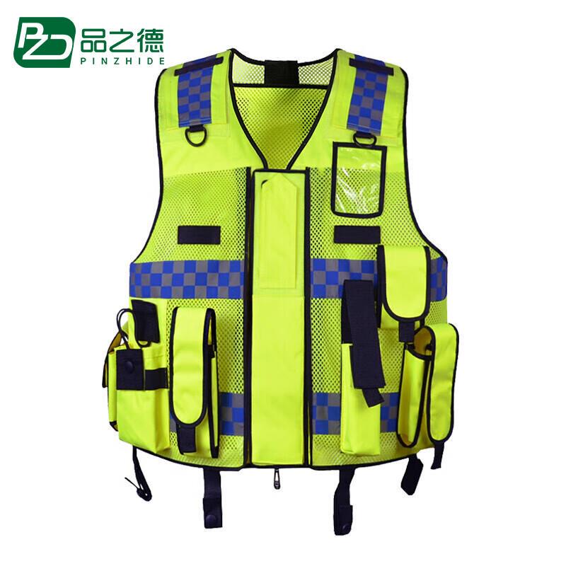 High-Visibility Reflective Vest Multifunctional Duty Vest Traffic Road Administration Motorcycle Riding Clothing Summer