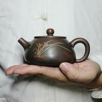 ql@Qinzhou Nixing Pottery Master Gan Shirong Orchid Stone Scoop Teapot Purely Handmade Purple Clay Teapot SF