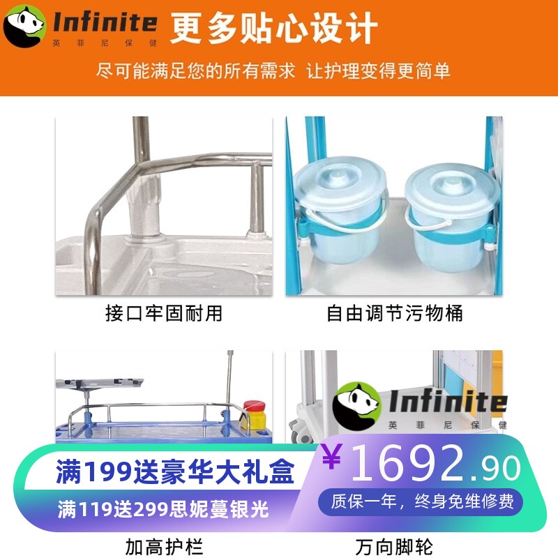 不锈钢污物车护理车 ABS急救车医院多功能送药护理车麻醉车