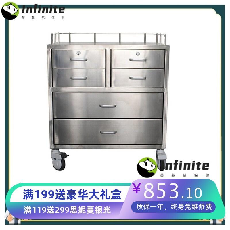 加厚不锈钢多层小推车医用送药仪器车送药柜器械推车厂家直销出口