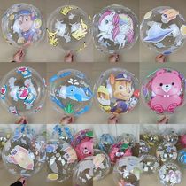 24-inch Internet celebrity transparent printed cartoon bobo ball high transparent bobo ball cartoon printed childrens street stall