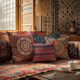 Retro sofa pillowcase ແບບຊົນເຜົ່າ cushion bohemian ເກົ້າອີ້ກັບຄືນໄປບ່ອນ fabric bistro folk set lumbar