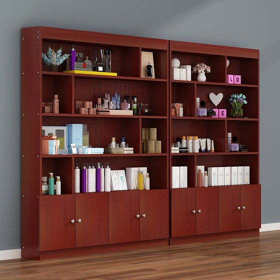 护肤品展示柜美甲柜子落地多功能彩妆小货架化妆品柜美容院产品柜