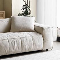 Modern simple linen removable and washable Nordic fabric sofa wabi-sabi style cream tofu block retro B&B living room combination