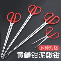 eel clip to catch the sea tool lobster crab pick up clip long handle clip garbage clip pick up fire tongs sanitation clip fish tank