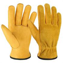 Golm labor protection gloves cowhide two-layer full leather garden gloves safety protective supplies gloves S size 1 pair ST51