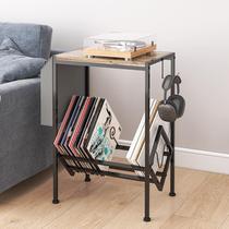 Vinyl display rack wrought iron vinyl double record rack with bag collection record machine bedside table office newspaper and periodical bookshelf