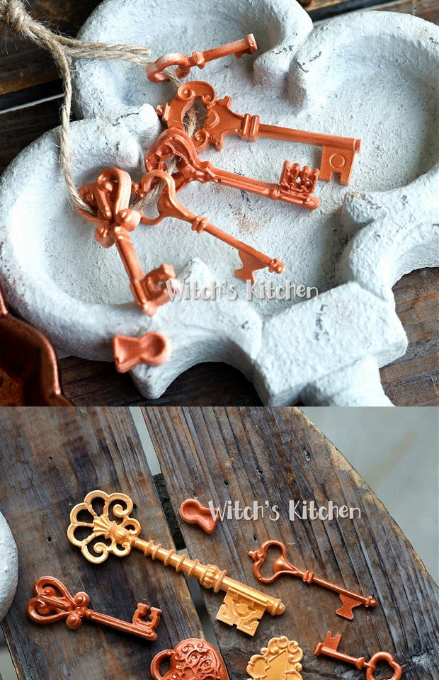 Fondant Silicone Khuôn Fine Rococo Vintage Classic Bộ sưu tập chìa khóa cổ điển - Tự làm khuôn nướng khay làm kem