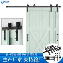 Simple single track overlapping barn door hanging rail mobile sliding door pulley track hanging rail complete set of hardware accessories