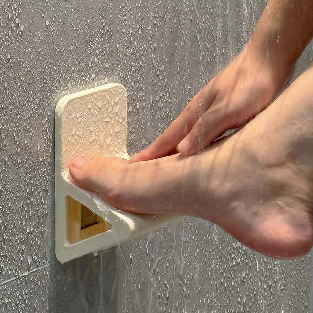 [Foot Washing and Scrubbing Tool]Bathroom Foot Pedal for Showering, Footrest for Pregnant Women and Elderly, No Need to Bend over in the Bathroom Shower