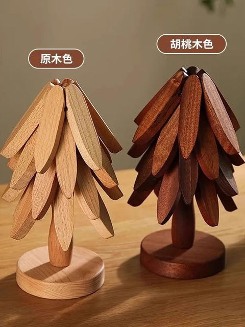 Christmas Tree Insulation Mat, Dining Table Anti-Scalding Mat, a Tree-Shaped Solid Wood Entrance Decoration Ornament, Housewarming Gift, Moving Gift