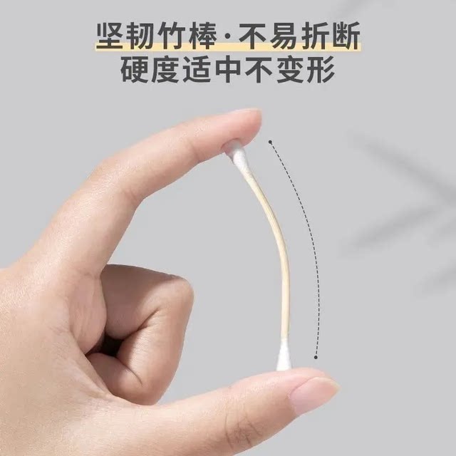 Cotton Swabs for Ear Cleaning, Makeup Removal, Disinfection, Disposable Sanitary Beauty Sticks, Cotton Swabs, Double-Ended Wooden Sticks