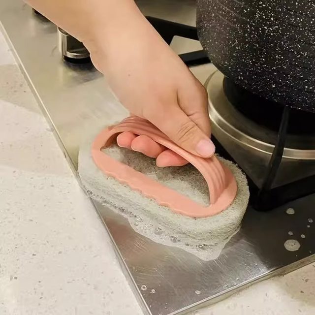 Bathroom and Kitchen Cleaning Brush for Tiles, Glass, Sink, Stain Removal, Pot, Wall, Stove, Facade Cleaning Brush, Sponge