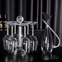 Liquor dispenser high-end high-end 24K gold foil wine glass set household crystal goblet large decanter