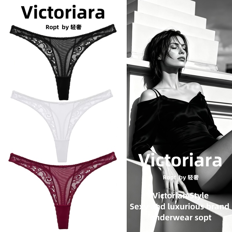 Victoria Victoriara Ropt Sexy Lace French Low-Waist Thong Women's Seamless Thin Underwear Victoria Victoriara Ropt Sexy Lace French Low-Waist Thong Women's Seamless Thin Underwear