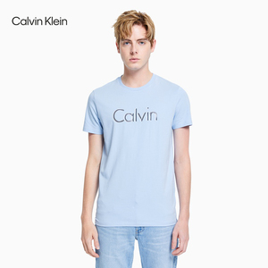 CK Jeans 2021春夏新款男装叠影LOGO时尚圆领短袖T恤J315047