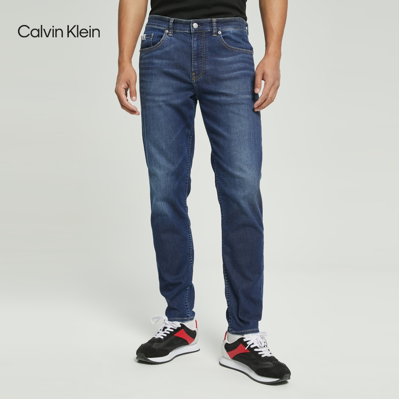 CK Jeans22 Spring New Men's Fit Wedge Contrast LOGO Embroidered Stretch Jeans J320658