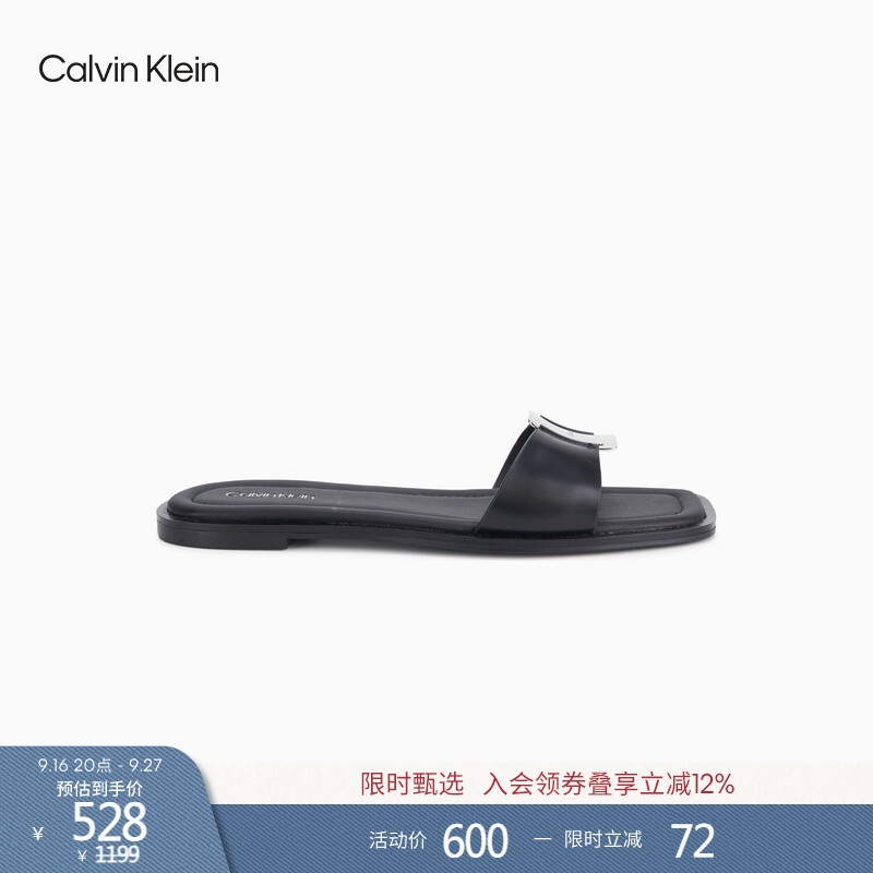 Ck Jeans Women's Elegant and Stylish Commuting Casual Cowhide Leather Metal Square Flat Sandals Gift Ck Jeans Women's Elegant and Stylish Commuting Casual Cowhide Leather Metal Square Flat Sandals Gift